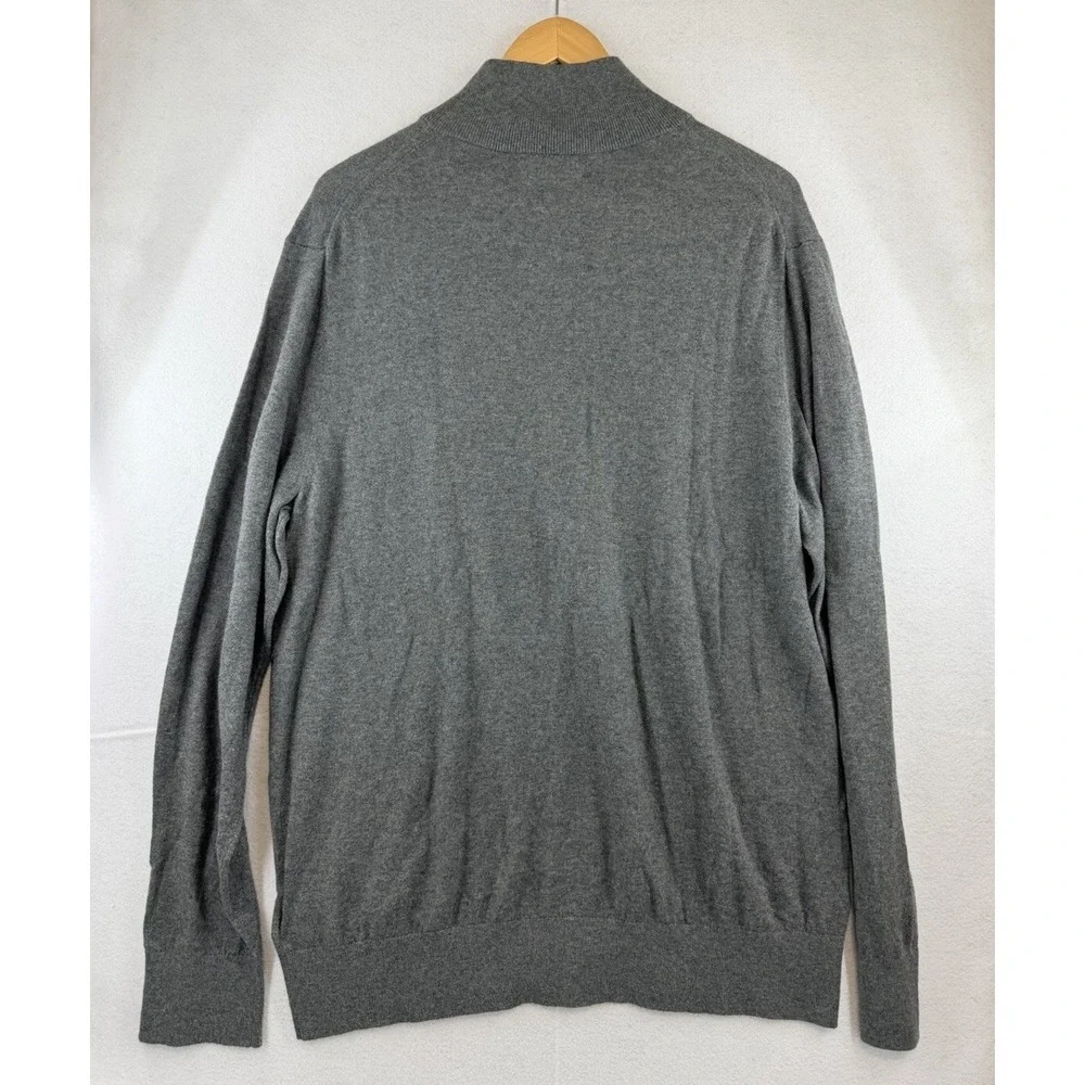 BANANA REPUBLIC Luxe Sweater Collection Mens XL Gray Long Sleeve Quarter Zip NWT